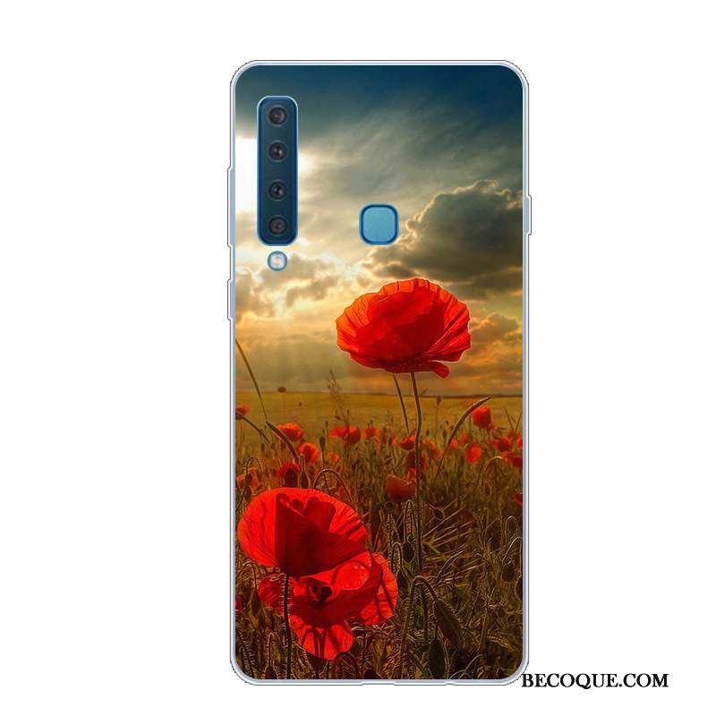 Samsung Galaxy A9 2018 Personnalité Coque De Téléphone Dessin Animé Imprimé Rouge Étui