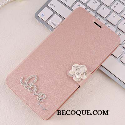 Samsung Galaxy A9 2018 Protection Rose Coque Étui En Cuir Haute Clamshell