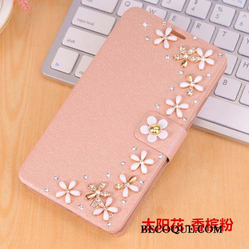 Samsung Galaxy A9 2018 Protection Rose Coque Étui En Cuir Haute Clamshell