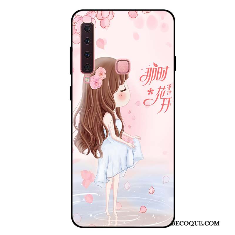 Samsung Galaxy A9 2018 Rose Étui Fluide Doux Frais Tout Compris Coque De Téléphone