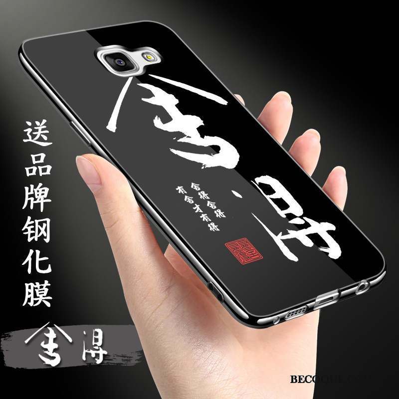 Samsung Galaxy A9 Coque Brillant Étui Téléphone Portable Noir Protection Mince