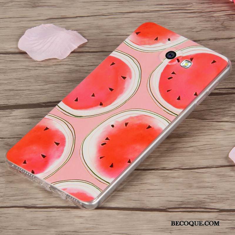 Samsung Galaxy A9 Coque Dessin Animé Haute Fluide Doux Étui Téléphone Portable Rose