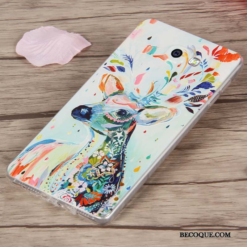 Samsung Galaxy A9 Coque Dessin Animé Haute Fluide Doux Étui Téléphone Portable Rose