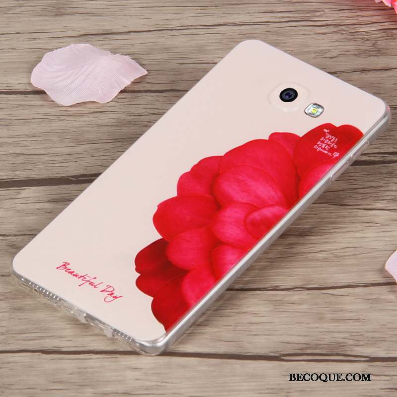 Samsung Galaxy A9 Coque Dessin Animé Haute Fluide Doux Étui Téléphone Portable Rose