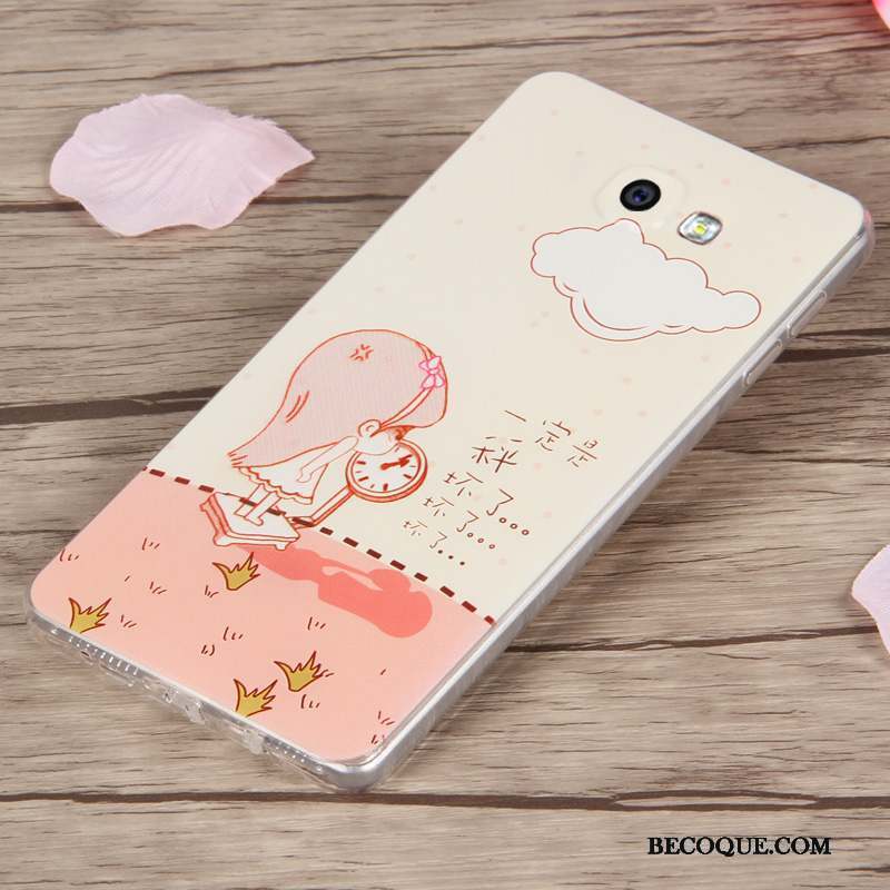 Samsung Galaxy A9 Coque Dessin Animé Haute Fluide Doux Étui Téléphone Portable Rose