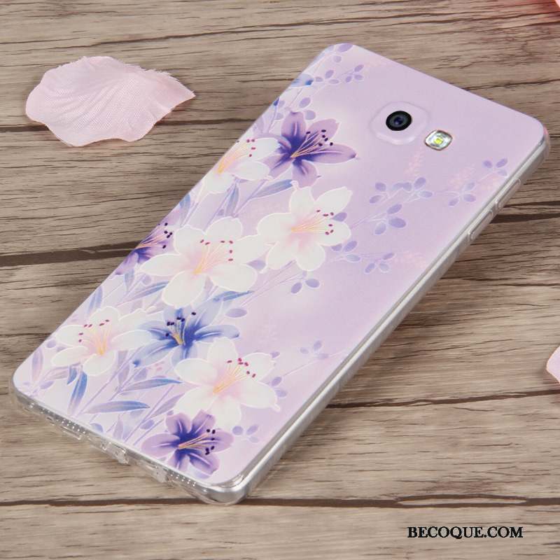 Samsung Galaxy A9 Coque Dessin Animé Haute Fluide Doux Étui Téléphone Portable Rose