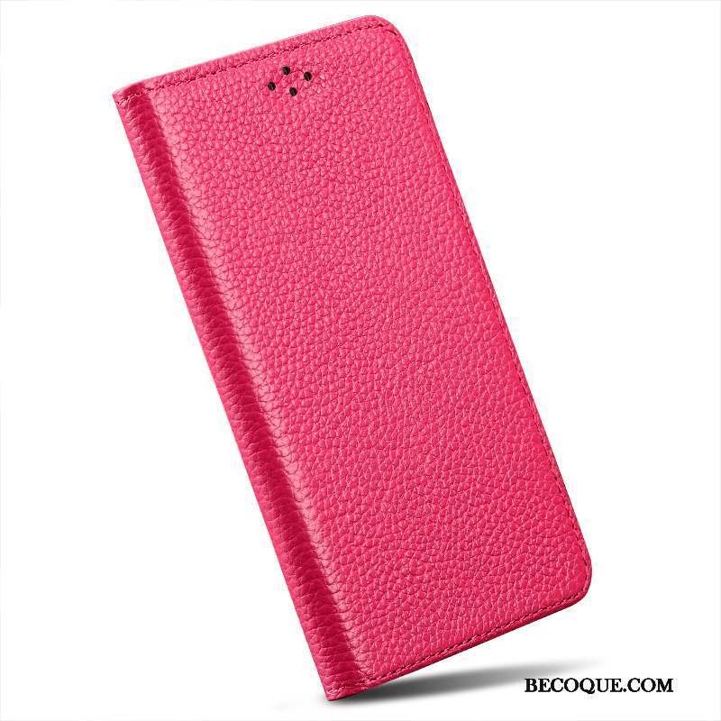 Samsung Galaxy A9 Rouge Cuir Véritable Incassable Coque De Téléphone Téléphone Portable Clamshell