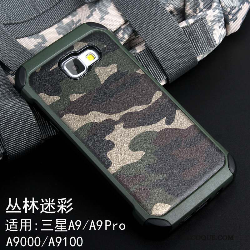 Samsung Galaxy A9 Silicone Camouflage Incassable Coque De Téléphone Bleu Étui