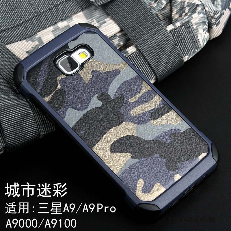 Samsung Galaxy A9 Silicone Camouflage Incassable Coque De Téléphone Bleu Étui