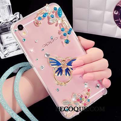 Samsung Galaxy A9 Support Strass Silicone Rose Coque Protection