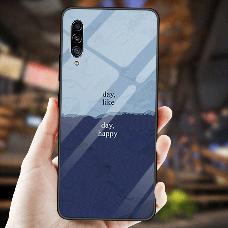 Samsung Galaxy A90 5g Coque Couleur Unie Bleu Amoureux Fluide Doux Étui Ciel Étoilé