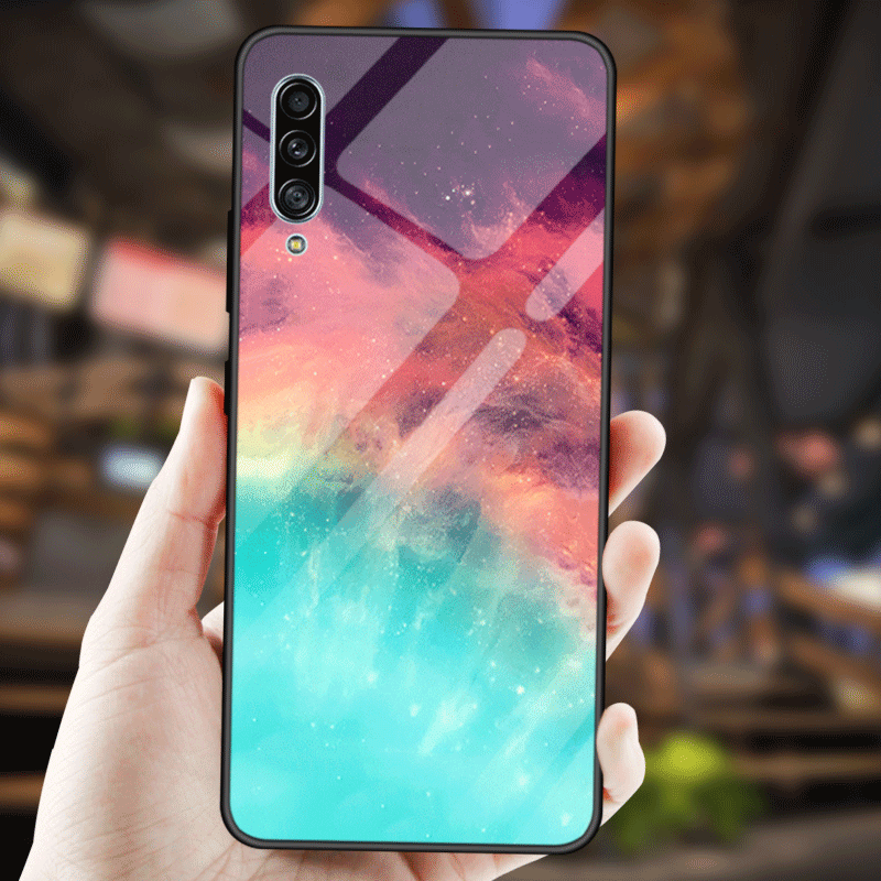 Samsung Galaxy A90 5g Coque Couleur Unie Bleu Amoureux Fluide Doux Étui Ciel Étoilé