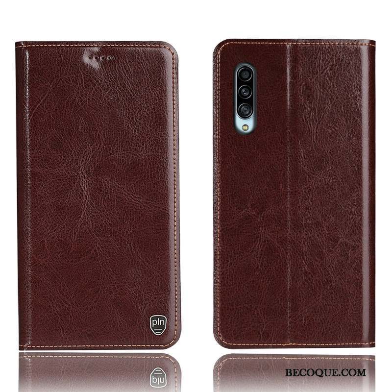 Samsung Galaxy A90 5g Coque De Téléphone Protection Étui Cuir Véritable Housse Modèle Fleurie