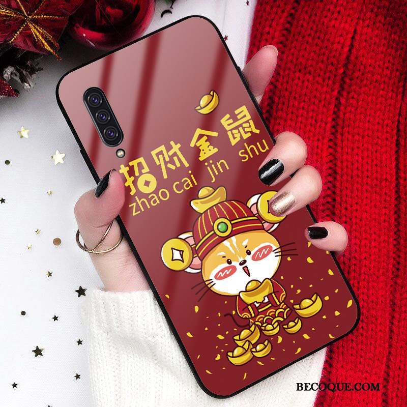 Samsung Galaxy A90 5g Coque Dessin Animé Fluide Doux Richesse Miroir Incassable Rat