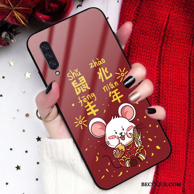 Samsung Galaxy A90 5g Coque Dessin Animé Fluide Doux Richesse Miroir Incassable Rat