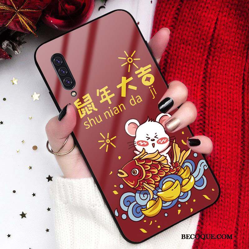 Samsung Galaxy A90 5g Coque Dessin Animé Fluide Doux Richesse Miroir Incassable Rat