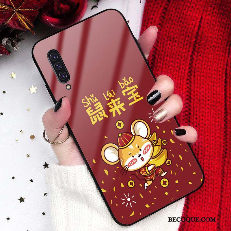 Samsung Galaxy A90 5g Coque Dessin Animé Fluide Doux Richesse Miroir Incassable Rat