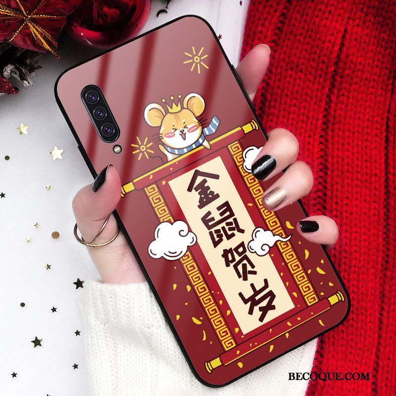 Samsung Galaxy A90 5g Coque Dessin Animé Fluide Doux Richesse Miroir Incassable Rat