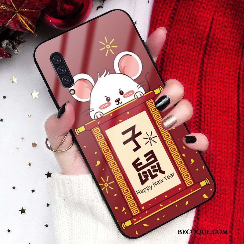 Samsung Galaxy A90 5g Coque Dessin Animé Fluide Doux Richesse Miroir Incassable Rat