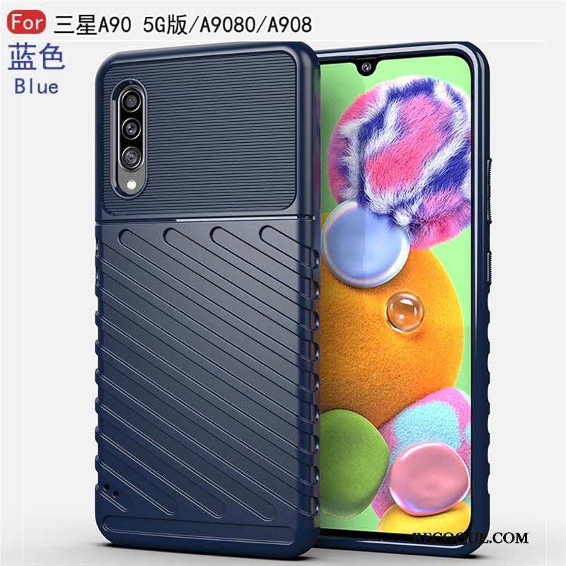 Samsung Galaxy A90 5g Mince Net Rouge Tendance Coque De Téléphone Tout Compris Noir