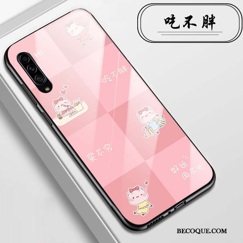 Samsung Galaxy A90 5g Verre Coque Protection Étui Rose Crocodile