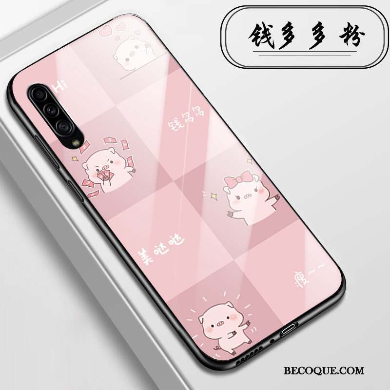 Samsung Galaxy A90 5g Verre Coque Protection Étui Rose Crocodile