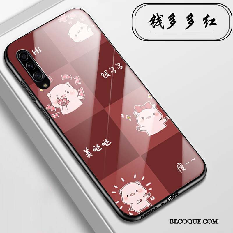 Samsung Galaxy A90 5g Verre Coque Protection Étui Rose Crocodile