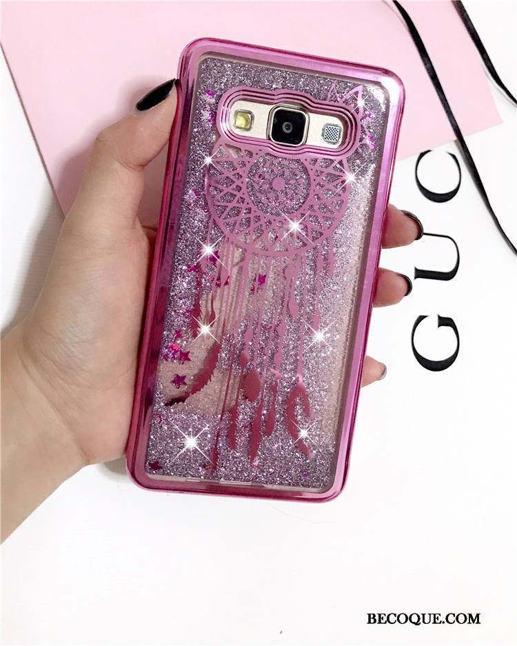 Samsung Galaxy J3 2015 Liquide Coque Fleurs Vent Bicolore Violet