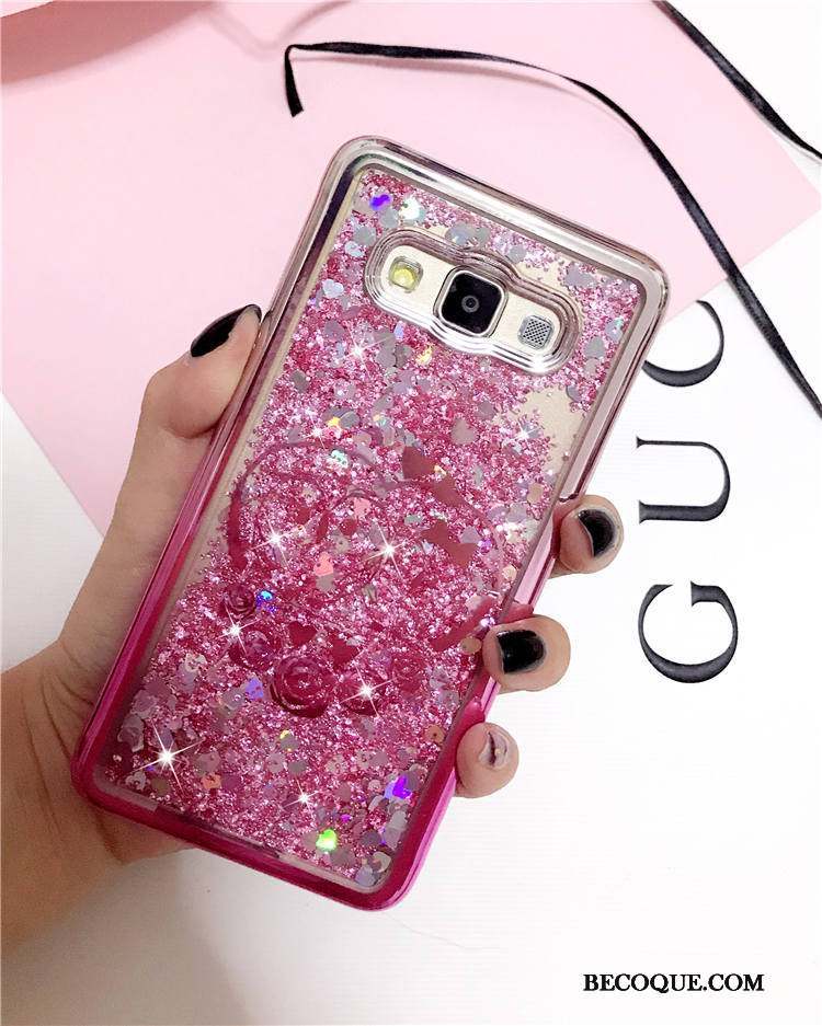 Samsung Galaxy J3 2015 Liquide Coque Fleurs Vent Bicolore Violet