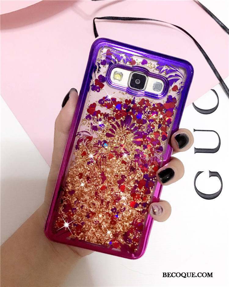 Samsung Galaxy J3 2015 Liquide Coque Fleurs Vent Bicolore Violet