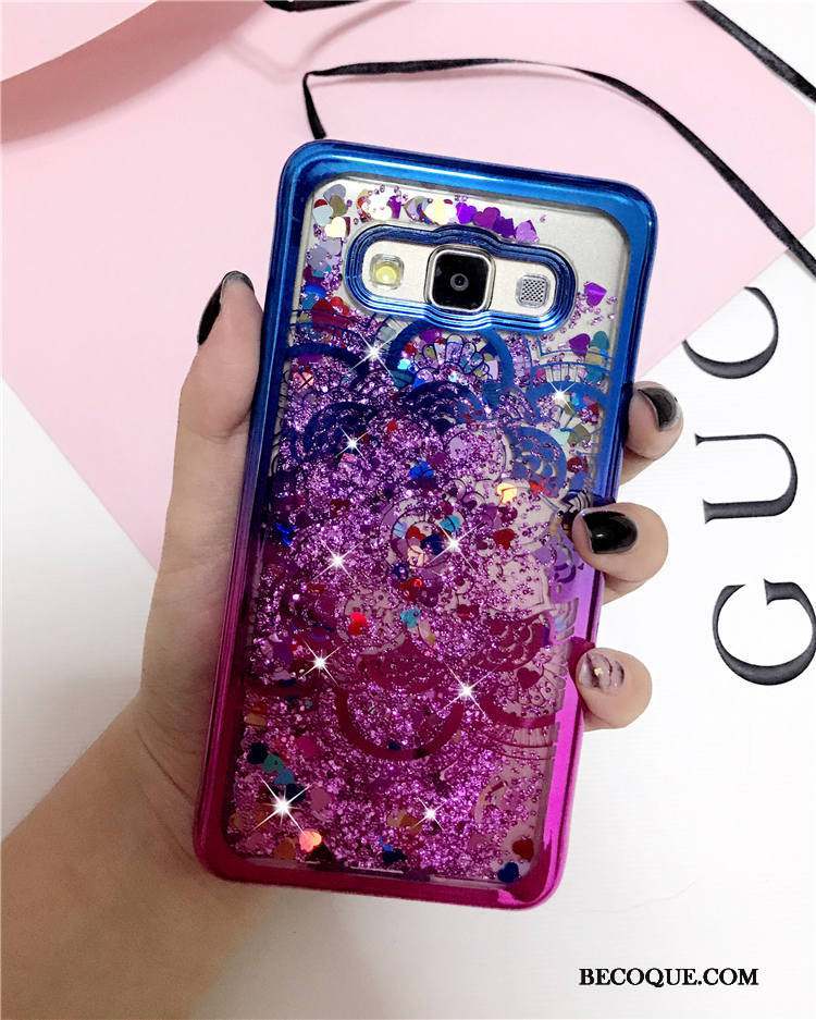 Samsung Galaxy J3 2015 Liquide Coque Fleurs Vent Bicolore Violet