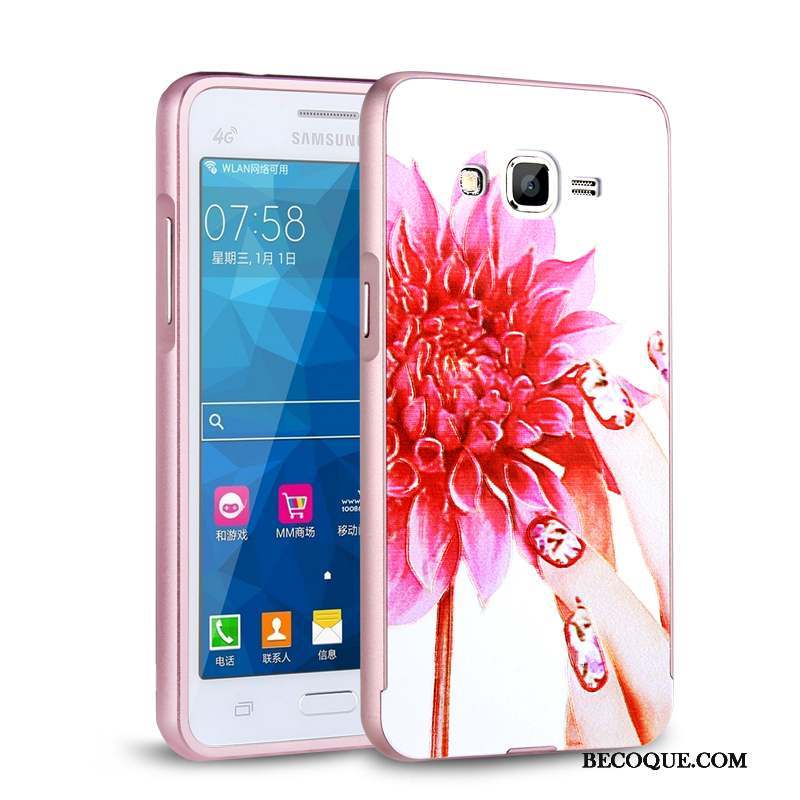 Samsung Galaxy J3 2015 Étui Coque De Téléphone Argent Métal Protection Incassable