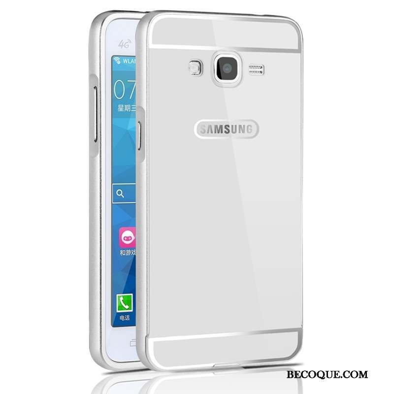 Samsung Galaxy J3 2015 Étui Coque De Téléphone Argent Métal Protection Incassable