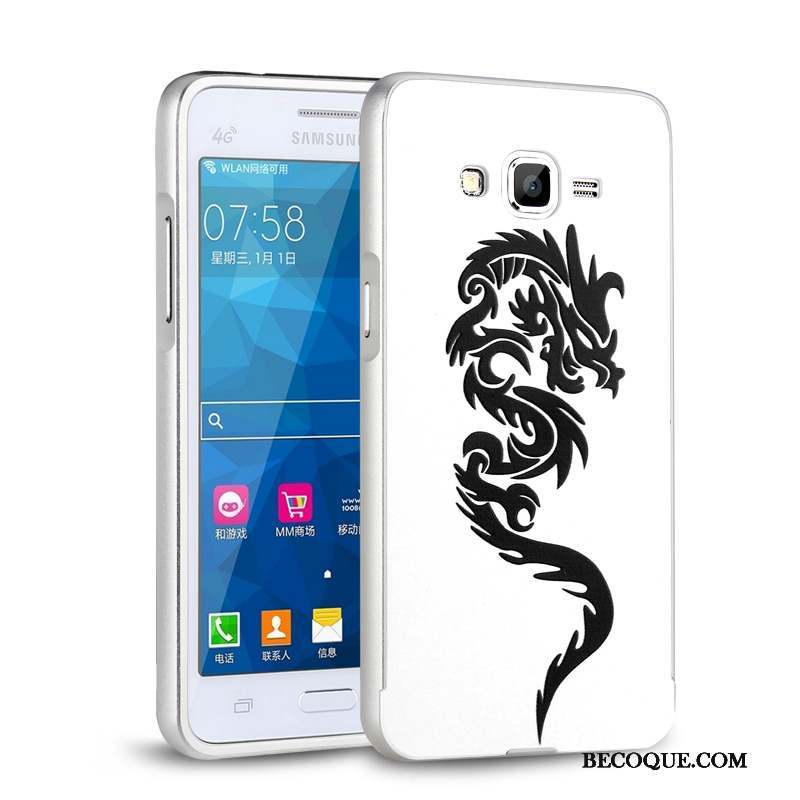 Samsung Galaxy J3 2015 Étui Coque De Téléphone Argent Métal Protection Incassable