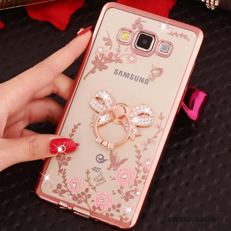 Samsung Galaxy J3 2016 Coque Anneau Silicone Étui Strass Téléphone Portable Très Mince