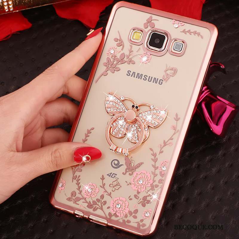Samsung Galaxy J3 2016 Coque Anneau Silicone Étui Strass Téléphone Portable Très Mince