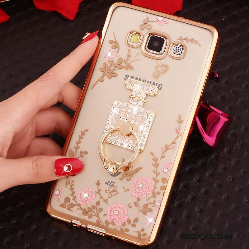 Samsung Galaxy J3 2016 Coque Anneau Silicone Étui Strass Téléphone Portable Très Mince