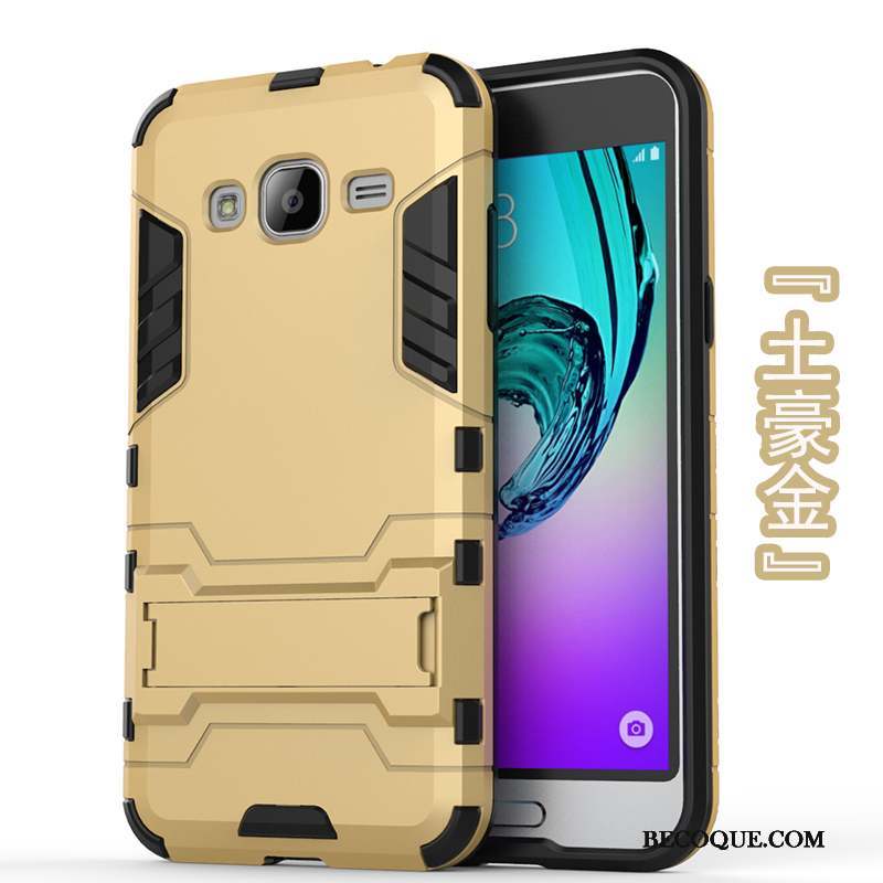 Samsung Galaxy J3 2016 Coque Protection Argent Fluide Doux Difficile Étui Téléphone Portable