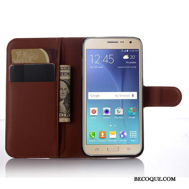 Samsung Galaxy J3 2016 Coque Étui En Cuir Protection Portefeuille Téléphone Portable Blanc Housse