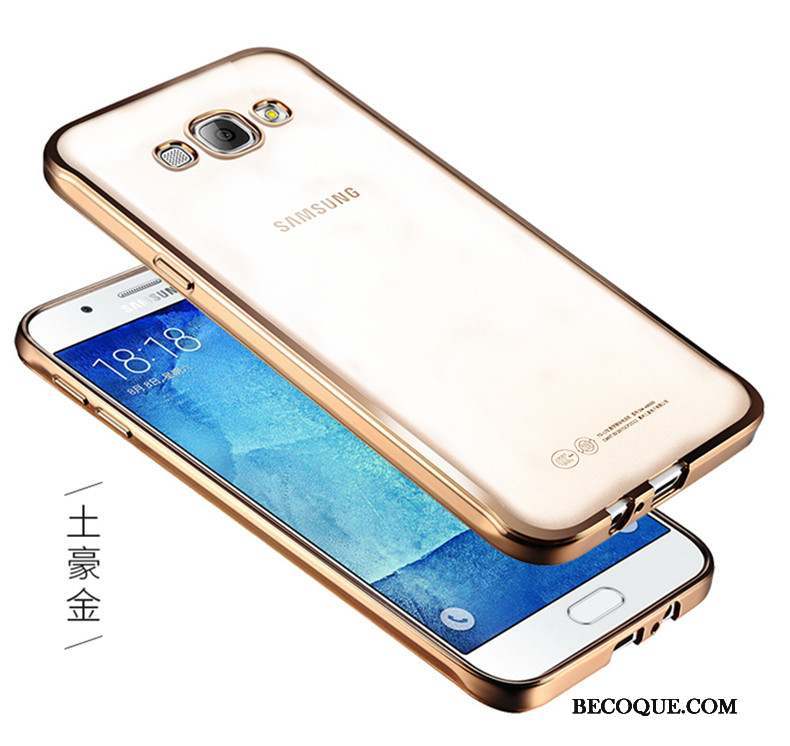 Samsung Galaxy J3 2016 Fluide Doux Coque De Téléphone Protection Étui Argent Transparent