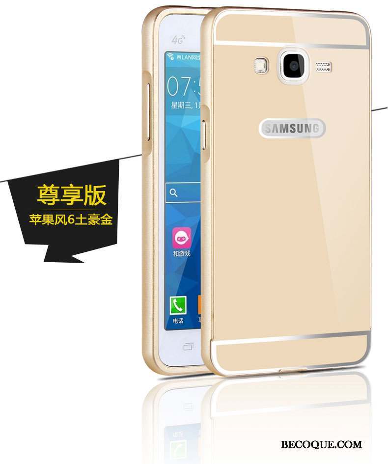 Samsung Galaxy J3 2016 Étui Protection Fleurs Métal Border Coque De Téléphone