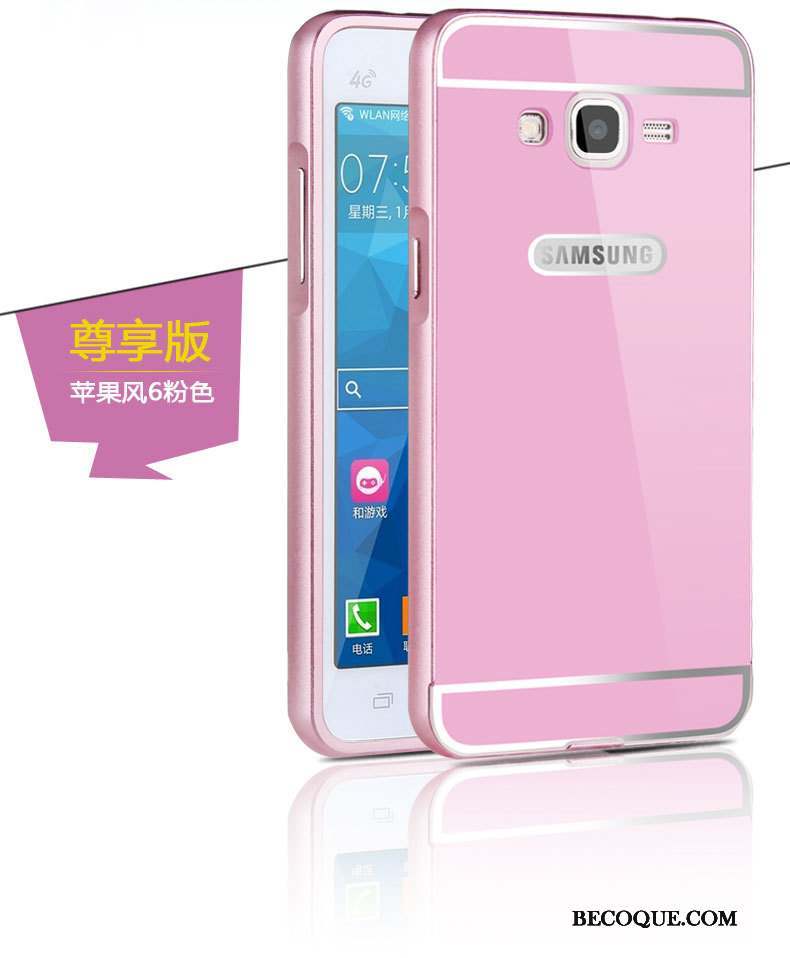 Samsung Galaxy J3 2016 Étui Protection Fleurs Métal Border Coque De Téléphone