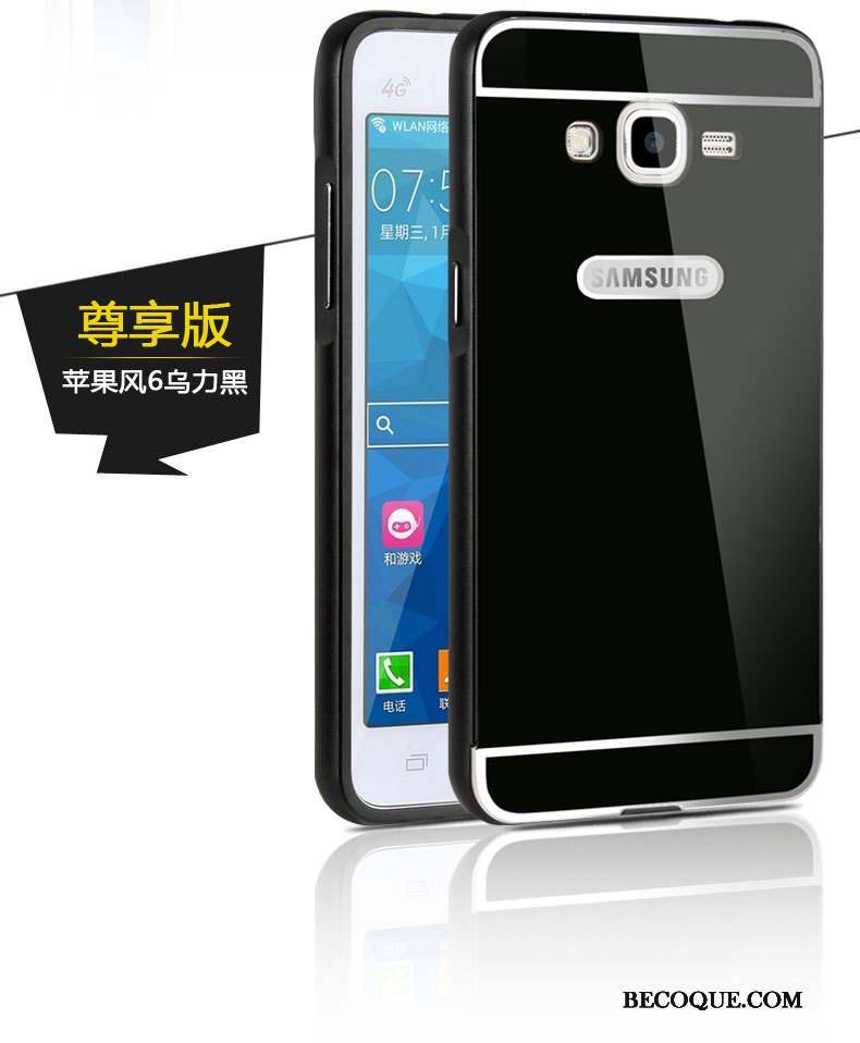 Samsung Galaxy J3 2016 Étui Protection Fleurs Métal Border Coque De Téléphone