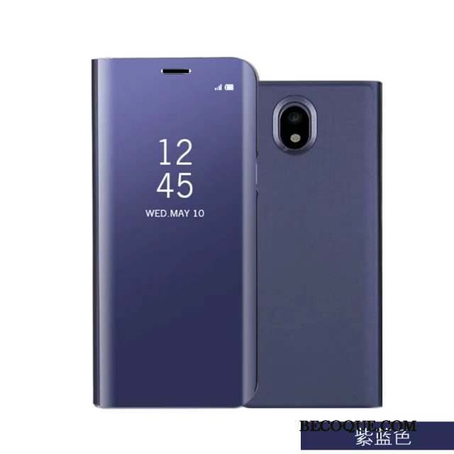 Samsung Galaxy J3 2017 Coque De Téléphone Bleu Étui Miroir Incassable Housse