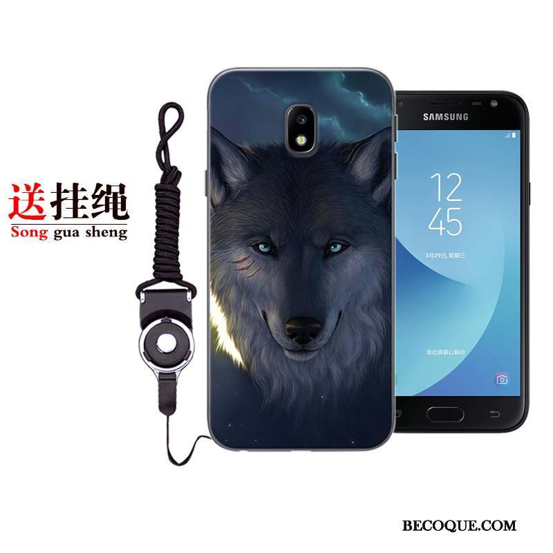 Samsung Galaxy J3 2017 Incassable Protection Coque De Téléphone Fluide Doux Tout Compris Bleu