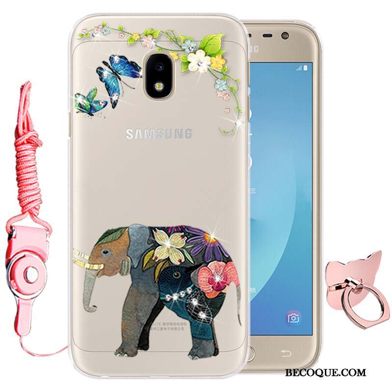 Samsung Galaxy J3 2017 Violet Silicone Incassable Coque De Téléphone Téléphone Portable Fleurs