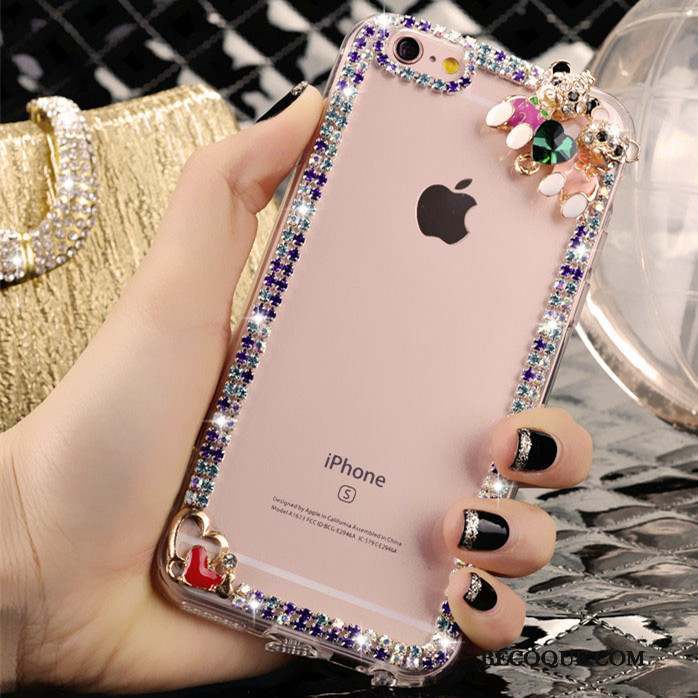 Samsung Galaxy J5 2015 Cheveux De Lapin Protection Coque De Téléphone Strass Étui Rose