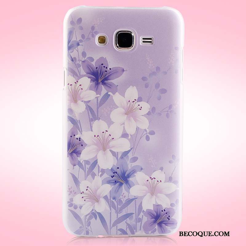 Samsung Galaxy J5 2015 Coque Bleu Clair Difficile Peinture Protection Étui Fleurs