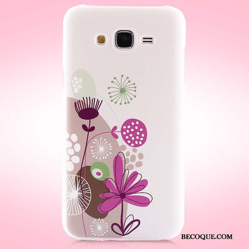 Samsung Galaxy J5 2015 Coque Bleu Clair Difficile Peinture Protection Étui Fleurs