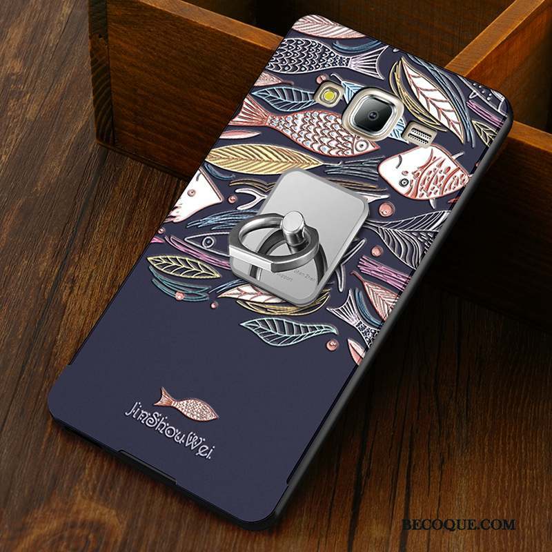 Samsung Galaxy J5 2015 Coque Créatif Incassable Difficile Étui Bleu Dessin Animé